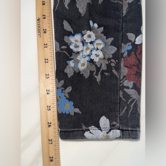 Current Elliott Jeans Womens 26 Black Floral Print Wildflower Stiletto Skinny - Picture 7 of 7